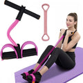 Resistance Bands for Exercise,6-Tube Elastic Yoga Pedal Puller Resistance Band, Natural Latex Tension Rope Fitness Equipment, for Abdomen/Waist/Arm/Leg Stretching Slimming Training - color: Pink
