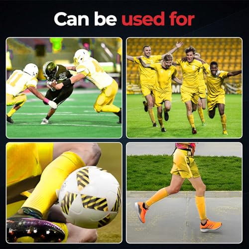 MediCaptain Pre Cut Soccer Sock Sleeves, Companion for Soccer Grip Socks, Securely Holds Shin Guards, Compression Leg Warmer - color: Yellow