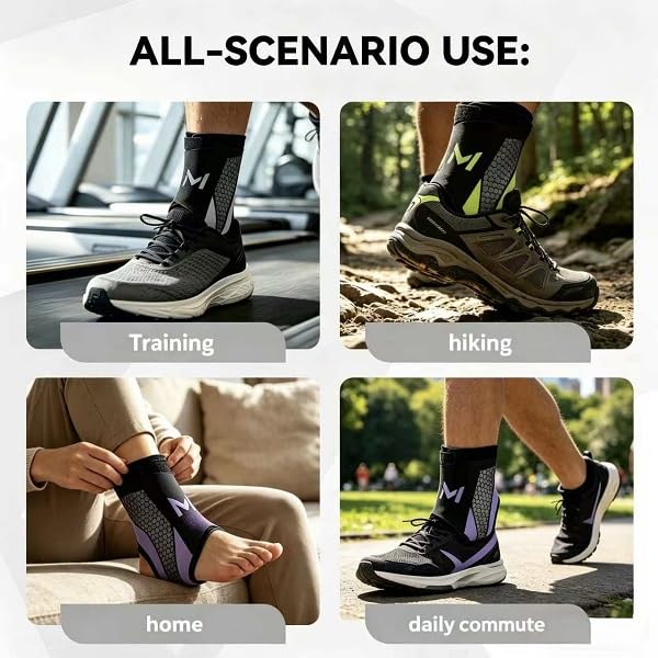 Ankle Brace for Men & Women, Adjustable Lace up Ankles Sock, Ankle Brace Compression Support Stabilizer Lace-Up, Basketball Sprain Recovery for Men Women Orthopedic Compression Sleeve ,easy to use(Purple-1pc)