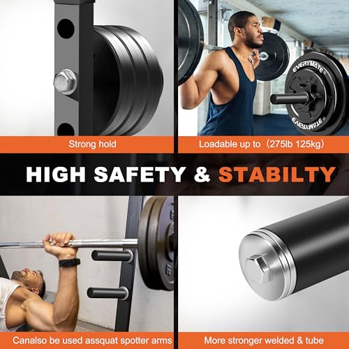 EVERYMATE Weight Plate Holder Power Rack Attachment 2 Inch Olympic Plate Storage Power Squat Rack Holder Weight Plates for 2x2 3x3 2x3 Power Cage Accessories Weight Plate Rack - color: A-5/8" hole(2pcs)-9.05 Inch