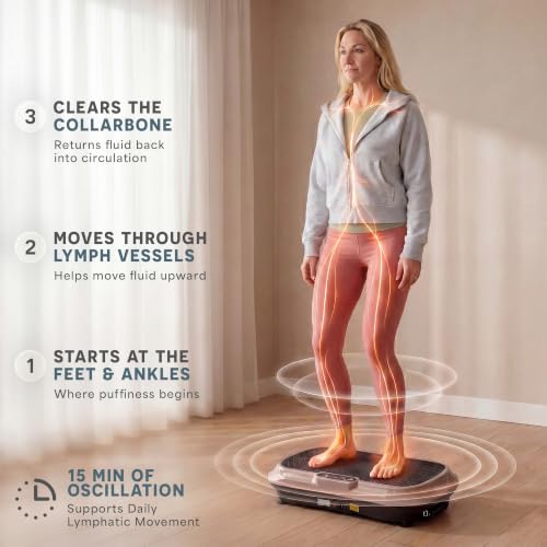Lifepro Waver Vibration Plate Exercise Machine – High-Intensity Vibration Plate for Lymphatic Drainage – Full-Body Workout Vibrating Platform with Loop Bands – Fitness Equipment for Strength & Toning - color: Brown