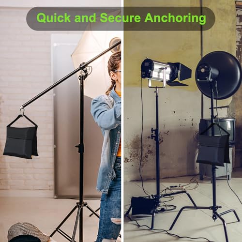Eurmax USA Photography Sand Weight Bags Heavy Duty Saddlebags for Photography Video Equipments, Backdrop Stand, Light Stand,Photo Tripod, Canopy Tent, Umbrella Base, Fishing Chair,Picnic Table 2-Pack - color: 2pcs-black, style: sand