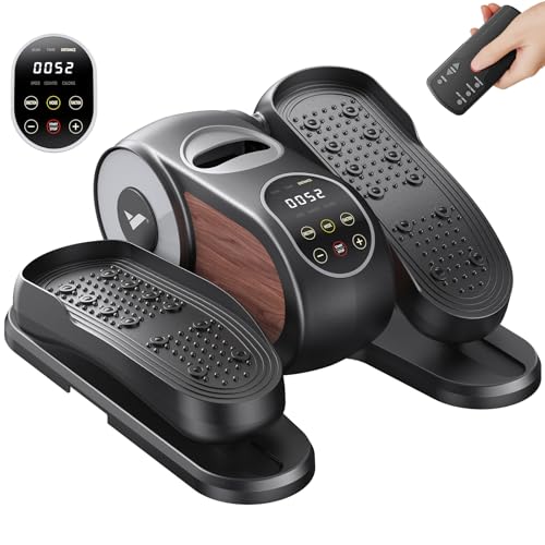 MERACH Under Desk Elliptical Machine, Leg Exerciser While Sitting for Seniors with 12-Speeds & Remote Control, Quiet Portable Electric Seated Pedal Exerciser Machine for Home Office - color: Black