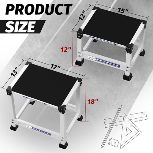 GanFindX Steel Plyo Jump Box, 12/18 Inch, White | Heavy-duty Steel Plyo Box For Home Gym. Builds Agility, Stamina, Conditioning & Strength. - size: 12 Inch