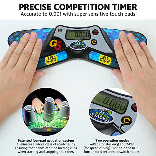 Speed Stacks G5 Timer | Official Sport Stacking and Cubing Association Timer | Accuracy to 0.001 Seconds, Batteries Included