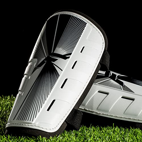 Franklin Sports Soccer Shin Guards for Youth + Adults - Superlight Shin Guards for Men, Women + Kids - (2) Shin Guard Set for Boys + Girls - size: Large