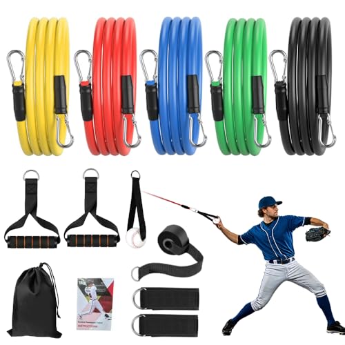 Baseball Resistance Bands Set – Baseball Pitching & Throwing Trainer with Arm Strength Training Bands for Youth Pitchers, Throwing Warm-Up, Arm Care and Softball Training Equipment - style: BSB01