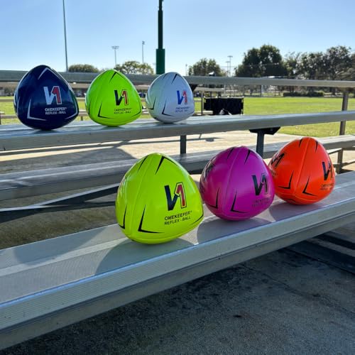 ONEKEEPER Soccer Reflex & Reaction Ball - White, Orange, Blue, Pink, and Fluo Yellow, Agility and Coordination Training for Kids and Juniors (Pump Not Included) - color: Yellow Fluorescent