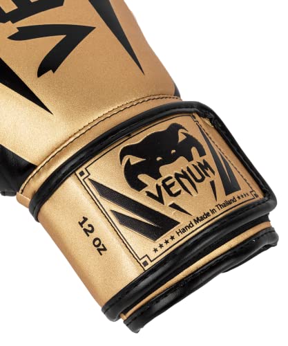 Venum Elite Boxing Gloves - color: Gold/Black, size: 12-Ounce