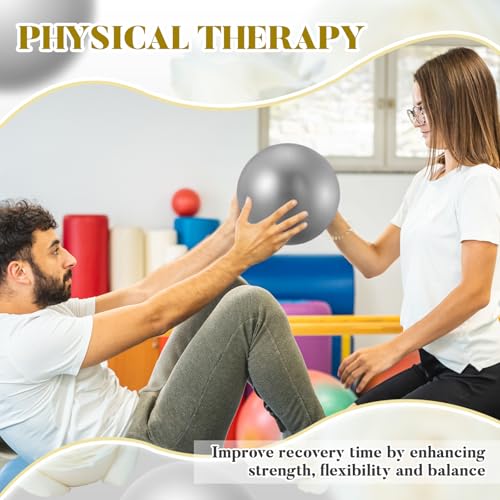 Sotiff 20 Pcs 9 Inch Pilates Ball Bulk Exercise Pilates Ball Mini Yoga Balls Therapy Core for Stability Barre Training Stretching Physical Posture Training Gym Workout with Inflation Tube - color: Grey