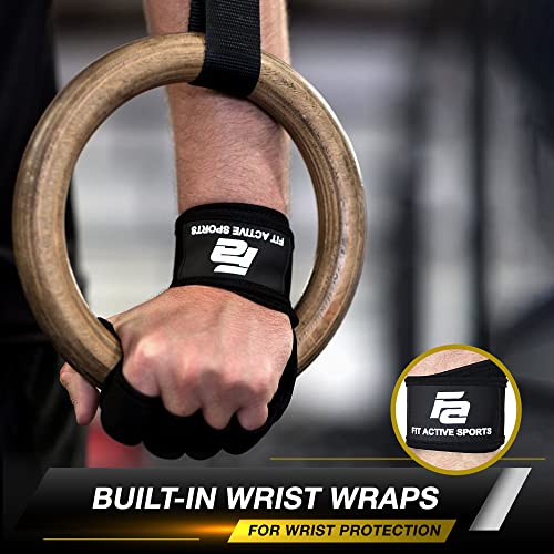 Fit Active Sports New Ventilated Weight Lifting Workout Gloves with Built-in Wrist Wraps for Men and Women - Great for Gym Fitness, Cross Training, Hand Support & Weightlifting. - size: Large