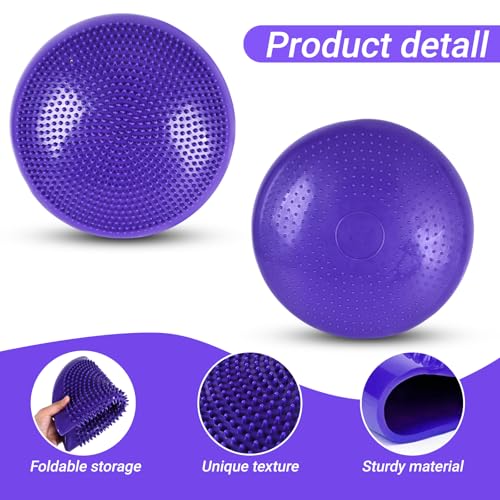 Dog Balance Disc 14", Dog Balance Equipment with Cushion and Pump, Pet Training Platform for Pet Rehabilitation Training, Strength Train Stability, Suitable for Small and Medium-Sized Pets - color: Purple