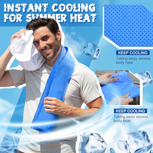 Peryiter 3 Packs PVA Cooling Towel Reusable Instant Cooling Neck Towel Breathable Soft Long Lasting Ice Sports Supplies for Running Hiking Swimming Golf (Dark Blue) - color: Dark Blue