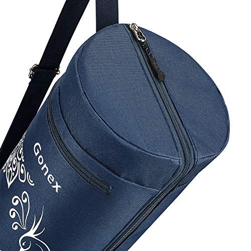 Gonex Yoga Mat Bag with Full-Zip Design, Fits Most Mats | 600D Oxford Fabric, Wet Pocket, Front Zip Pocket, Adjustable Strap, Fits Mats up to 26" - color: Dark Blue