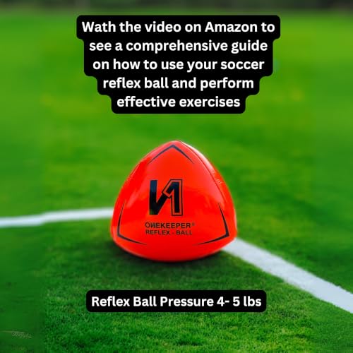 ONEKEEPER Soccer Reflex & Reaction Ball - White, Orange, Blue, Pink, and Fluo Yellow, Agility and Coordination Training for Kids and Juniors (Pump Not Included) - color: Orange Fluorescent