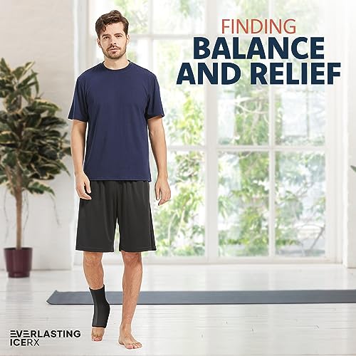 Ankle Compression Sleeve for Achilles Tendonitis Relief, Ankle Ice Pack Wrap, Foot Brace Sprained Ankle Support for Women and Men, Freeze Cold Packs for Plantar Fasciitis - style: L-XL