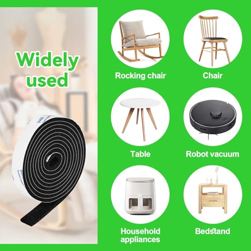 Felt Strips with Adhesive Backing, Felt Tape with Adhesive Backing, Felt Furniture Strips 2 Pack Roll 1/2x 60 Inches Black, Felt Strips for Furniture - size: 2 Rolls 1/2x60 inch