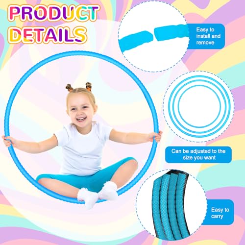 Shappy 6 Pcs Exercise Hoop Detachable Adjustable Plastic Toy Playground Toys Colored Hoop Circles for Teens Games Gymnastics Dog Agility Equipment Party Decor - color: Macaron Blue, size: 20 Inch