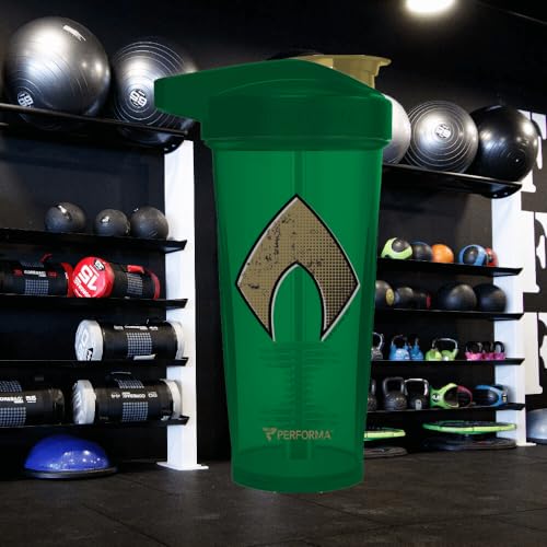 PerfectShaker ACTIV DC Comics & Justice League Series | Leak-Proof, BPA-Free, Shatter-Resistant | ActionRod Mixing Technology for Smooth Blends | Gym, Fitness & Sports Shaker - 828ml (AQUAMAN) - color: AQUAMAN