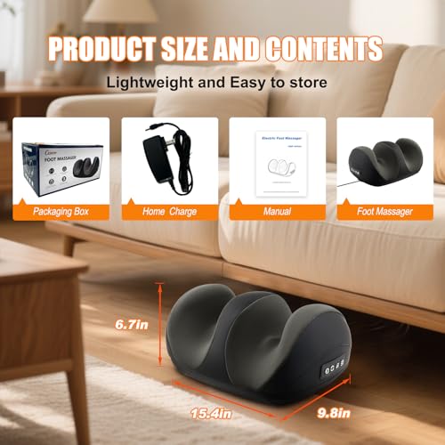 Foot Massager with Heat, Shiatsu Kneading Foot and Calf Electric Massager Machine with Roller, Massage Feet/Arm/Calf/Ankle for Relax, Plantar Fasciitis, Pain Relief, Gifts for Women & Men, Black - color: Black
