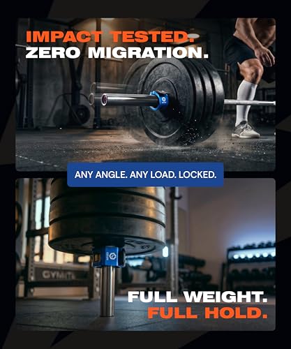 Lock-Jaw Metal Barbell Collars - Barbell Clamps - 1 Pair – Heavy Duty Bar Clamps for 2” & 50mm Olympic Bars – Secure Weight Bar Clamps for Strength Training & Home Gym Accessories - color: Blue