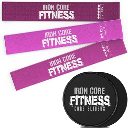 Sculpt Your Dream Glutes and Abs with Non-Slip Mini Loop Resistance Bands and Core Sliders for Working Out– Durable and Portable Equipment for Booty Gains, Core Strength, and Total Body Workouts