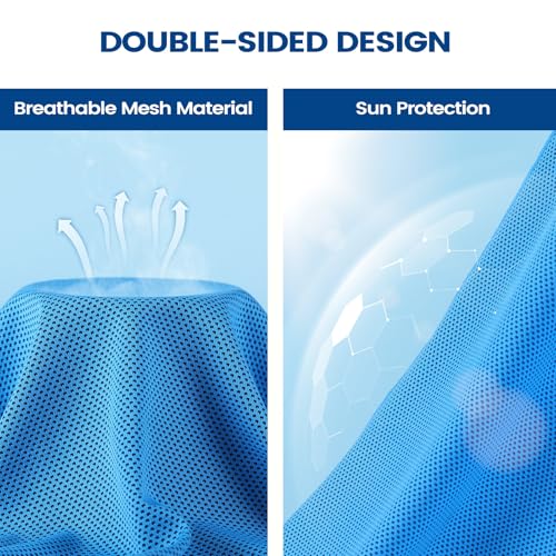 Clothirily Cooling Towels for Women Men, Breathable Cooling Towels for Neck and Face, Workout Towel for Hot Weather, Sweat Towel for Gym Yoga, Camping, Fitness, Running, Traveling, 6 Pack 40"x12" - color: 2 Dark Blue/2 Light Blue/2 Dark Grey