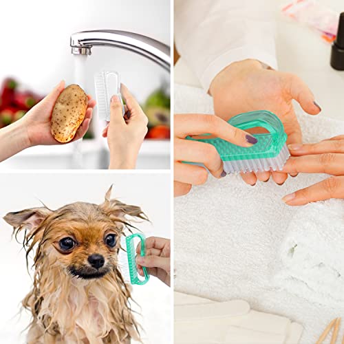 Larbois Handle Grip Nail Brush, Hand Fingernail Brush Cleaner Scrubbing Kit Pedicure for Toes and Nails Men Women (4 Pack) - color: Color-16