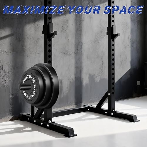 EVERYMATE Power Rack & Squat Rack Attachments Olympic Weight Plate Holder – Fits 2x2,2.3x2.3,3x3 Inch Tubes, 1" or 5/8" Hole – Bumper Plate Storage - color: For 2.36x2.36 Rack with 1" Hole (4 Pack)
