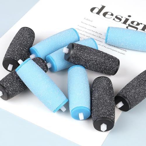 12 Pack Replacement Roller Refill Heads Compatible with Amope Pedi Refills Electronic Foot File (6 Extra Coarse & 6 Regular) - color: 6 Extra Coarse & 6 Regular