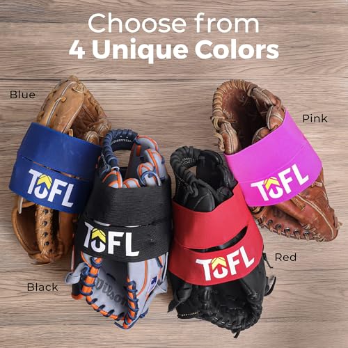 TOFL Baseball Glove Wrap Band for Mitt Shaping | Elastic Strap with Adjustable Closure for Pocket Forming & Storage | Youth & Adult Softball Mitt Care Accessory (Color & Quantity Options) - color: Blue