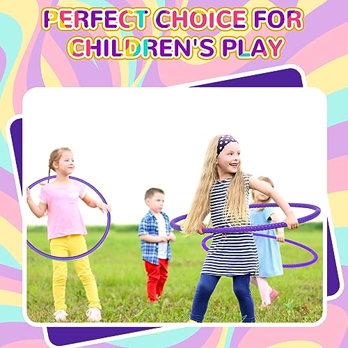 Shappy 6 Pcs Exercise Hoop Detachable Adjustable Plastic Toy Playground Toys Colored Hoop Circles for Teens Games Gymnastics Dog Agility Equipment Party Decor - color: Purple, size: 26 Inch