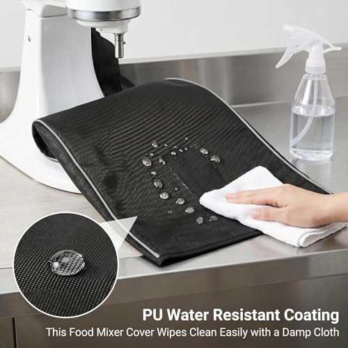 Commercial Food Mixer Cover,For Commercial Mixers 20QT and under,High Density Waterproof and Dustproof Mixer Black Cover（only cover) - size: Suitable for 20-quart