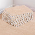 12 pcs Thickened Plush Foam Interlocking Floor Mat, Interlocking Foam Tiles with Edgings for Kids, Soft Anti-Slip Puzzle Area Square Rug Playmat for Children Room Bedroom(11.8", Light Brown) - color: Light Brown