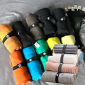 20Pcs Elastic Band with Buttonholes, Stretchable Connectable, Roll-up Clothes Storage Band, Adjustable Clothing Storage Strap with Button, Travel Luggage Space Saver, Drawer & Closet Organizer, Black - color: Black
