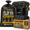 95-96 Gallon Trash Bags Heavy Duty (25 Bags w/Ties Value pack) Extra Large Trash Bags, 90 Gallon, 95 Gallon, 96 Gallon, 100 Gallon - size: 25 Count (Pack of 1)