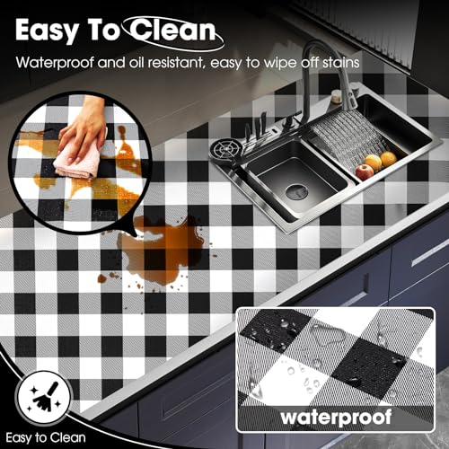 Drawer and Shelf Liner, Non-Slip Kitchen Cabinet Liners Non-Adhesive Thick Strong Grip Waterproof Washable Mats Protect Dresser Shelves Cupboard Bathroom Cabinets, Buffalo Plaid, 12 in X 10 FT - color: Buffalo Plaid, size: 11.8"W x 118"L