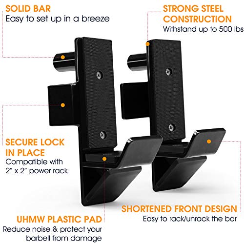Yes4All Olympic Weight Plate Holder Attachment - color: F. Set Holder for Barbell & 2" Weight Plate, size: Fit 2x2" Rack with 1" Hole