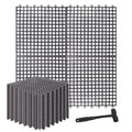 30 Pack Drainage Interlocking Tiles, 12"x12" Modular Interlocking Floor Tiles with 1 Pc Plastic Hammer Non Slip Rubber Floor mat with Holes for Pool Bathroom Deck Kitchen Patio (30, Dark Grey) - color: Dark Grey
