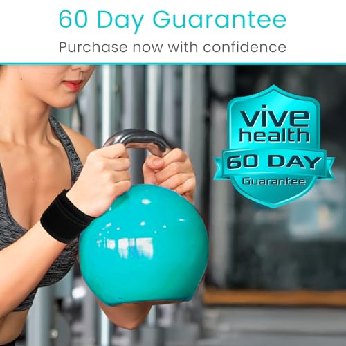 Vive Wrist Wrap Support Braces (2 Pack) | Tennis, Weightlifting, Golf, Sports Band - Adjustable Compression Strap for Tendonitis, Carpal Tunnel & Arthritis - Men/Women