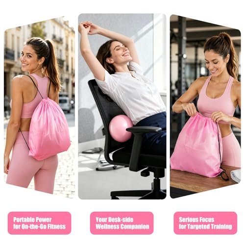 Women's Pilates Ring Set with Knee and Wrist Brace, 14in | Knee & wrist Brace protect joints. Ball, band(15-50lbs), socks, strap, bag, pump, guide. Durable, portable, lifetime support. - size: Medium