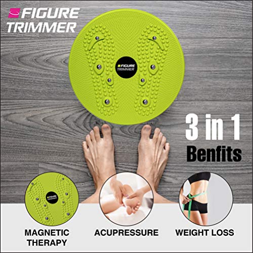 Figure Trimmer Ab Twister Board for Exercise Waist Twisting Disc Acupressure Nodes - color: Lime Green