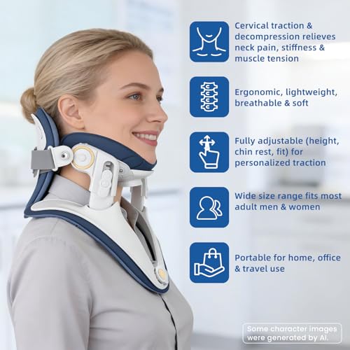 Neck Stretcher Cervical Traction Device - Adjustable Lightweight Neck Support Brace for Cervical Spine Decompression,Pain Relief Neck Decompression Tension Relief, FSA Eligible HSA Eligible