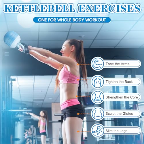 Adjustable Water Filled Kettlebell 5/8/13/17/22 lb Water Filled Kettlebells Weights Set for Home Gym, Kettle Bell Sets for Women at Home and Cross-training Exercise - color: Blue