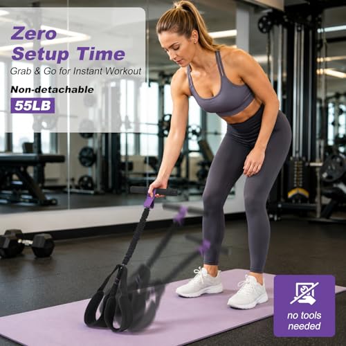 Foot Pedal Resistance Band with Handle, Upgrade Full Body Workout for Men & Women, Core Abs Legs Glutes Arms, Pilates Strength Training Home Gym Equipment