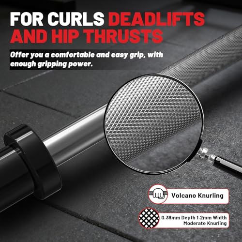 PAPABABE Olympic Barbell, 4ft/5ft/6ft/6.5ft Straight Barbell Womens Olympic Barbell for Strength Training and Technique Adjusting, 2 inch Olympic Bar with Moderate Knurling For Bench Press, Squats Curls Deadlifts Weightlifting - color: 4ft Straight Bar Si