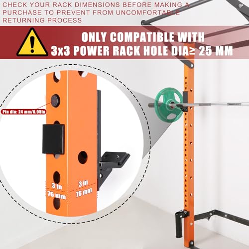 SYL Fitness J-Hooks for Squat/Power Rack - Available in 2"x2" and 3"x3", Heavy Duty J-Cups Barbell Holder with UHMW Pads - color: For 3"x3" Rack with 1" Hole
