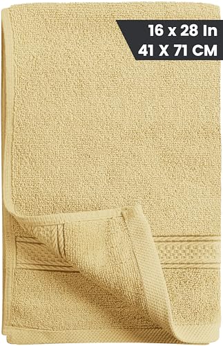 Utopia Towels 6 Pack Premium Hand Towels Set, 16 by 28 inches, 100% Ring Spun Cotton, Ultra Soft and Highly Absorbent 600GSM Towels for Bathroom, Gym, Shower, Hotel, and Spa, Beige - color: Beige, size: 6 Hand Towels