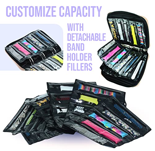 Skywin Watch Band Holder for Apple Watch Bands - An Apple Watch Band Case Organizer with a Band Capacity and Zippered Compartment Sleeves - color: Pink