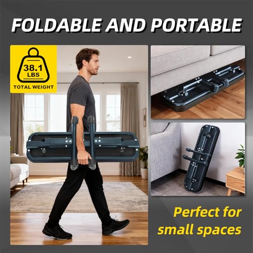 Flat Weight Bench, 2.4 Inch Thick Pad Workout Bench 660 LBS Bench Press Exercise Equipment for Home Gym Strength Weight Training - color: Black, size: 43 in Foldable